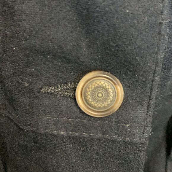 Sno Skins Black Faux Suede Washable Long Sleeve Jean Style Jacket Size S - Picture 12 of 13